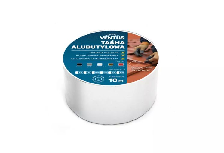 taśma dekarska alubutylowa - aluminiowa 75mmx10m VENTUS